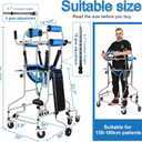 Adult Standing Walker for Seniors, Hemiplegia Standing & Lower Limb Training, Upgraded Double Pads, 8 Wheels Anti-Tilt Mobility Aid, Fits 58-71 in, withstands 220 lbs