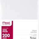 Mead Loose Leaf Paper, Wide Ruled Filler Notebook Paper, 8" x 10-1/2", 200 Sheets, Fits 3-Ring Binder (15200)