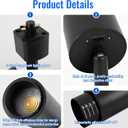 5CCT LED Track Lighting Heads Dimmable 20W 5CCT 2700K/3000k/3500k/4000k/5000k,Versatile H Track Lighting Heads,Zoomable Beam 15° to 60° Ideal for Accent Art and Task Lighting, (Black, 4 Pack)