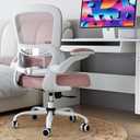 TRALT Office Chair - Ergonomic Desk Chair with Adjustable Lumbar Support, Mesh Computer Chair, Executive Chairs for Home Office Comfortable Lumbar Support , Pink 