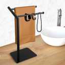 18" Premium Design Hand Towel Holder for Bathroom Towel Racks for Bathroom Freestanding Standing Towel Rack Bathroom Hand Towel Holder Countertop Towel Stand