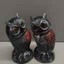 Hausse 2 Pack Fake Owl Decoys to Scare Birds Away, Rotating Head Plastic Owl Bird Deterrents, 10.6 Inch Height Bird Scarecrow Nature Enemy Horned Pest Repellent for Outdoor Garden Yard