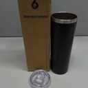 BJPKPK Black Skinny Stainless Steel Tumblers 20 oz Slim Insulated Reusable Coffee Travel Water Tumbler Cup With Lid