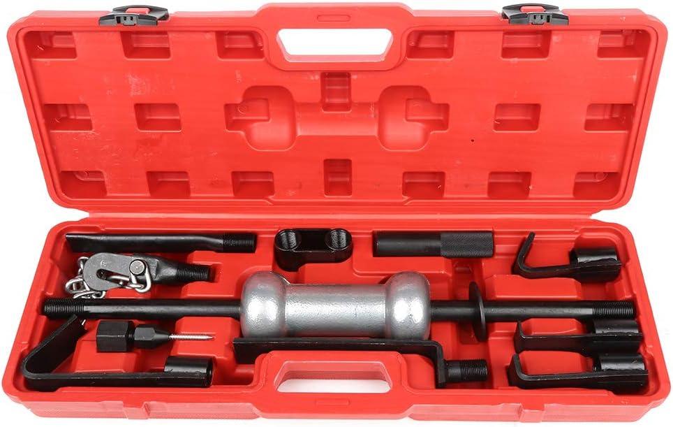 SCITOO 13pcs Automotive Dent Puller with 10lbs Universal Slide Hammer Auto Body Truck Repair Tool Kit (Red)