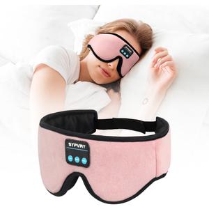 Bluetooth Sleep Mask Wireless Headphones 3D Bluetooth Eye Mask for Side Sleepers SYPVRY Blackout Eye Mask with Headphones Speaker for Airplane,Travel (Pink)