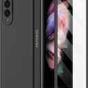 Ruky for Galaxy Z Fold 3 Full Body Case, Built-in Screen Protector, Hard PC Ultra-Thin Anti-Scratches Shockproof Protective Phone Case for Samsung Galaxy Z Fold 3 - Black
