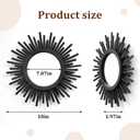 18 Inch Boho Sunburst Mirror, Round Wooden Wall Decor Starburst Sun Mirror for Bedroom, Living Room, Bathroom, Hallway, Balcony, Farmhouse Entryway, Housewarming Gift（Black