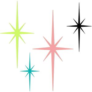 Blulu 4 Pcs Cast Iron Starburst Shaped Wall Decor Metal Mid Century Modern Decor Retro Atomic Stars Wall Art Elegance Accents Vintage Celestial Whimsigoth Hangings for Home Office Room(Mid Century)