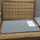 Cat Litter Box Enclosure Furniture, Handwoven Rattan Hidden Litter Box with Mat, Large Space Cat House with 2 S-Shaped Hooks 30.3 x 18.3 x 24.4 Inches, Indoor for Living Room Apartment Natural