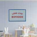 Long Live Boyhood Boys Room Playroom Wall Decor Vintage Sports Decor for Nursery Playroom Kids Bedroom Dorm Toddler Decorations 22x28 Inch