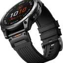 Bandletic Compatible with Garmin Fenix 5X Watch Band, Rugged Rubber Silicone Easy-Fit 26mm Band for Fenix 8 51mm/7X/7X Pro/6X/6X Pro/5X Plus/3/3 HR/Instinct 2X/Tactix/Enduro/Descent/Epix Pro 2 51mm (Black)