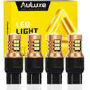 7443 LED Back Up Reverse Lights Brake Tail Lights Turn Signal Bulb, 21-SMD, 500% Brighter, 6500K White, Lasest Copper Matal Desgin With Detachable HID Lens, Fits T20 7440 7441 7444,Pack of 4