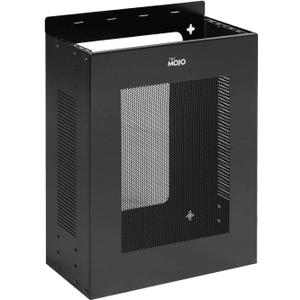 Tecmojo 2U Vertical/Horizontal Wall Mountable Server Rack, with Vented Enclosure for 19" IT Equipment, Cable Modems, Telecom, A/V, Black