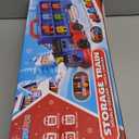 Toys for 3 4 5 6 Year Old Boys for Kids Girl Boy Toys,2-in-1 Toddler Toy Trucks Christmas Train Set with Light & Sounds Include 1 Transport Toy Trucks,6 Magnetic Trains