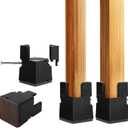 INFTYLE 4 PCS Adjustable Bed Risers 2 Inch, Black Chair Risers with Screw Clamp, Heavy Duty Sofa Tables Furniture Risers Fit for Square/Round Furniture Leg Diameters 0.8-1.6 inch, Supports 400 Lbs