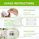 Acrylic Straw Holder for Cabinet, White Reusable Straw Organizer with Double Sided Adhesive Tape and Stickers, Straws Storage Container for Cabinet Door Kitchen Counter Cupboard Fridge