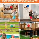 Umnodobn Mini Indoor Basketball Hoop for Kids Adults, Small Basketball Hoop Over The Door Mini Hoop with 4 Balls, oost Wall Mount Hoop Sport Game Interactive Toys Gift for Boys