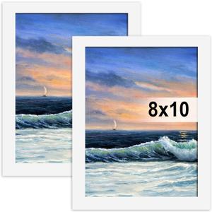 LUCKYLIFE 8x10 Picture Frame White for Wall Mounting or Tabletop Display, 2 Pack