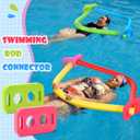 VioraWhite 4 Pcs Swimming Noodle Floating Connector Swim Pool Noodles Accessories EVA Stick Colorful Connector for Summer Outdoor Beginners Water Pool Games Beach Lake Party