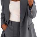 Firzero Women  Business Casual Outfits Long Sleeve Open Front Lapel Collar Blazer (XX-Large, 05-gray)