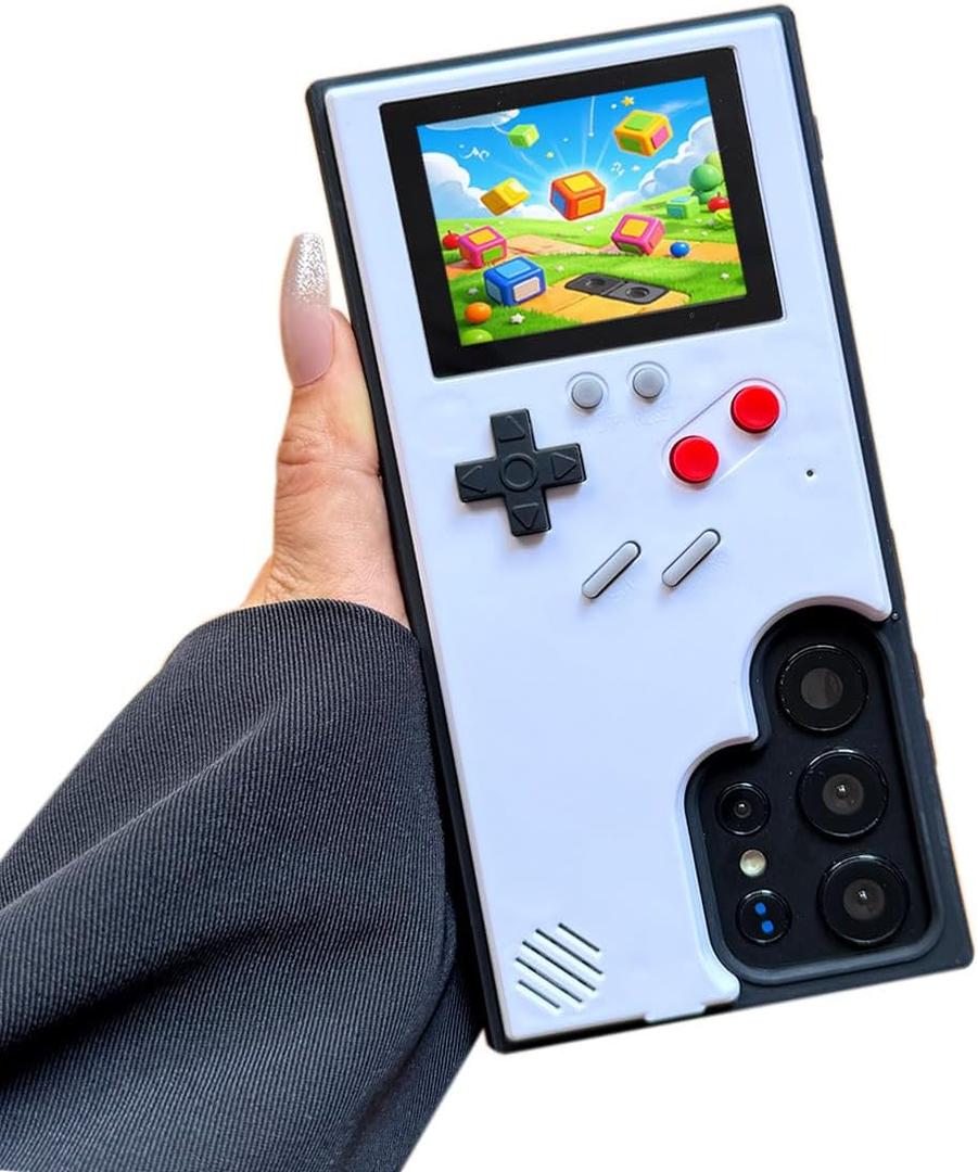 Game Phone Case for Samsung Galaxy S20 FE, Nostalgic Game Case for Samsung Retro Playable Gaming Design, Shockproof Classic Creative Funny, White