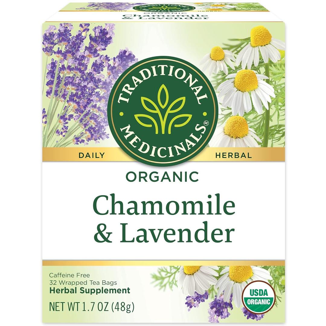 Traditional Medicinals Tea, Organic Chamomile & Lavender, Stress Relief, 32 Tea Bags (EXP 06/30/29)