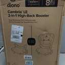 Diono Cambria LE, 2-in-1 Belt Positioning Booster Seat,Backless and High-Back Booster Seat for Children from 40120 lb,17" Wide,6 Headrest Positions,Lightweight with Latch,Black