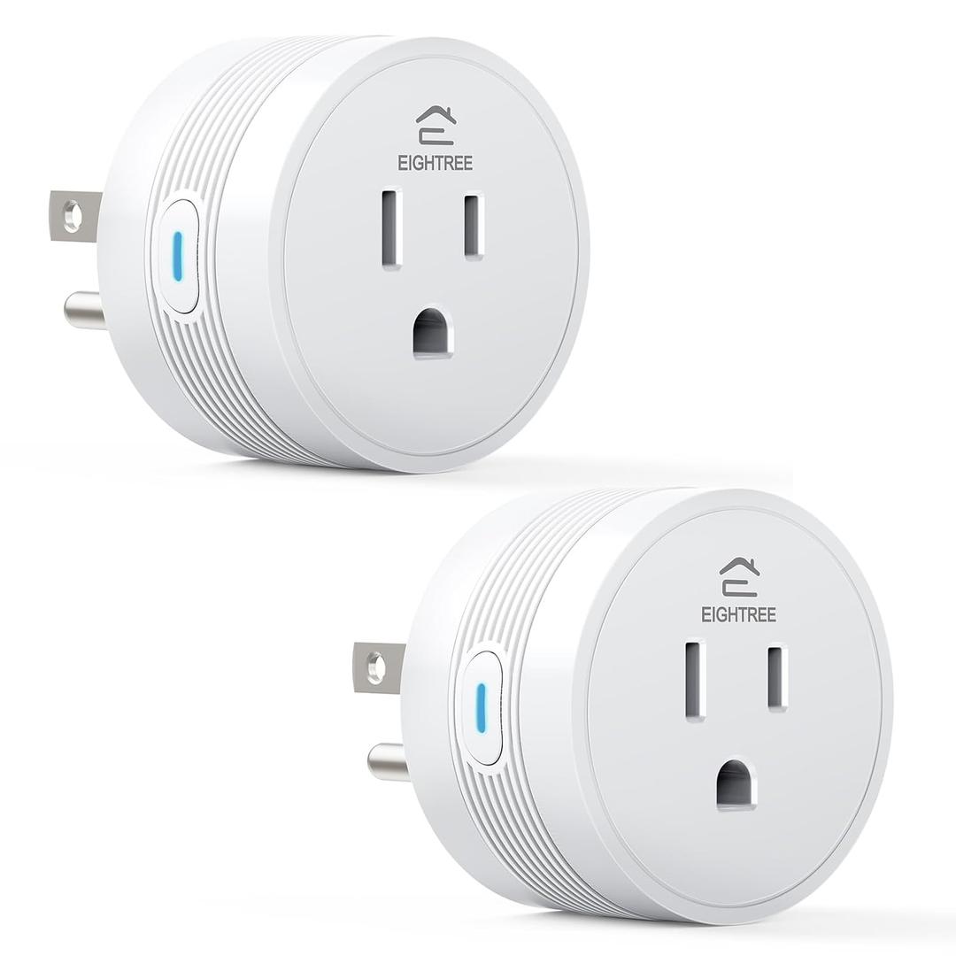 EIGHTREE Smart Plug 2025 Upgrade to 15A, Bluetooth & Wi-Fi Outlet Plug Dual Connection, Voice Control, Remote Control Outlet Timer Indoor, Smart Plugs That Work with Alexa & Google, 2.4GHz Wi-Fi Only