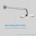 OFFO Shower Arm with Flange, 24 in Wall Mount Replacement Angle Shower Head Arm Wall-Mounted For Fixed Shower Head & Handheld Showerhead, Chrome