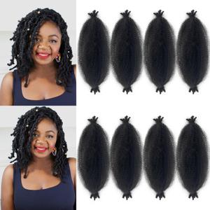 Marley Twist Braiding Hair 8 packs, Springy Afro Twist Hair Pre-Separated Kinky Twist Crochet Hair Braids for Distressed Soft Locs Spring Twist Hair for Black Women (2#, 12 Inch(Pack of 8))