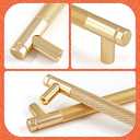4 Pcs Gold Cabinet Handles, Hole Spacing Kitchen Drawer Handles, Gold Door Handles Cupboards Handles Furniture Handles for Kitchen Cabinets and Chest of Drawers