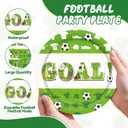 50PCS Soccer Paper Plates and Napkins - Sport Theme Dessert Plates and Napkins Disposable Soccer Decorations Supplies for Boys Sports Soccer Birthday Party