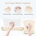 Ergonomic Wrist Rest Support for Mouse Pad and Keyboard Set, Comfortable Memory Foam Keyboard Pad and Soft Gel Mouse Pad, Easy Typing and Pain Relief for Gaming, Office, Laptop, Apricot