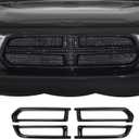 Front Grille Inserts Trim Cover Grill Frame Decoration Exterior Accessories Compatible with Dodge Durango 2014-2020,Black