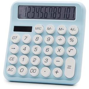 Pack Of 2 OFFIDIX Calculator 12 Digit Large LCD Display, Basic Desktop Big Button Calculator, Dual Power Solar Calculator for Office, School, Home(Blue)