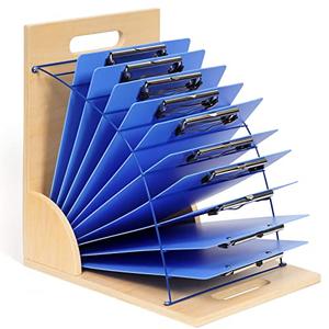 GAMENOTE Clipboard Holder, Wood and Metal Clipboard Holder Stand, Small White Board Storage Rack Organizer for Classroom, Office, Assembly Required (1) GAMENOTE Clipboard Holder, Wood and Metal Clipboard Holder Stand, Small White Board Storage Rack Organizer for Classroom, Office, Assembly Required (1)