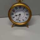 Vintage Table Clock on Stand, Decorative Desk and Shelf Clock Rustic Mantel Clock Non-Ticking, Metal Frame with Antique Gold Finish (10.5"H)