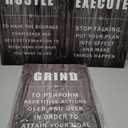 Inspirational Poster Execute Grind Hustle Motivational Wall Art 3 Pieces Canvas Prints Artwork for Living Room Modern Home Decor Painting Pictures Stretched and Framed Ready to Hang [36''Wx 16''H]