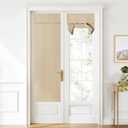 NICETOWN Farmhouse French Door Curtains for Window, Privacy Blackout Thermal Insulated Window Covering for Glass Door, Front Kitchen Curtain Tie Up Shade 22W x 72L Inches Long, 1 Panel (Biscotti Beige)