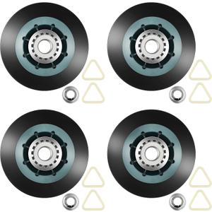 WPW10314173 W10314173 Dryer Drum Support Roller Kit Dryer Drum Rollers Replaces W10314171 8536973 8536974 AP6019303 PS11752609 Suitable for maytag kenmore whirlpool kitchenaid Dryers-4PCS
