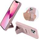 LAUDTEC Silicone Kickstand Case Compatible with iPhone 13 Pro, Flexible Soft Liquid Silicone Stand Case for iPhone 13 Pro (Pink)