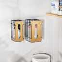 2 Pack Grocery Bag Holder, Wall Mount Bag Holder for Plastic Bags for Grocery Shopping Garbage Trash Bag Organizer with Bamboo Top for Kitchen, Pantry, Under Sink and Garage, Black