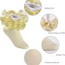 Yepami 4 Pairs Girls Ruffle Socks Big and Shimmering Lace Sock Ruffled Dress Socks for Girl Toddler (L)