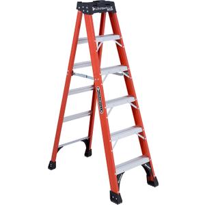 Louisville Ladder 6-Foot Fiberglass Step Ladder, 375-Pound Load Capacity, Type IAA, FS1406HD