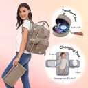 Dikaslon Diaper Bag Backpack with Portable Changing Pad, Pacifier Case and Stroller Straps, Large Unisex Baby Bags for Boys Girls, Multipurpose Travel Back Pack Moms Dads,Khaki