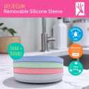Elk and Friends Kids 6.7" Porcelain Plate Silicone Suction Sleeves | Microwave & Dishwasher Safe, 4Pcs