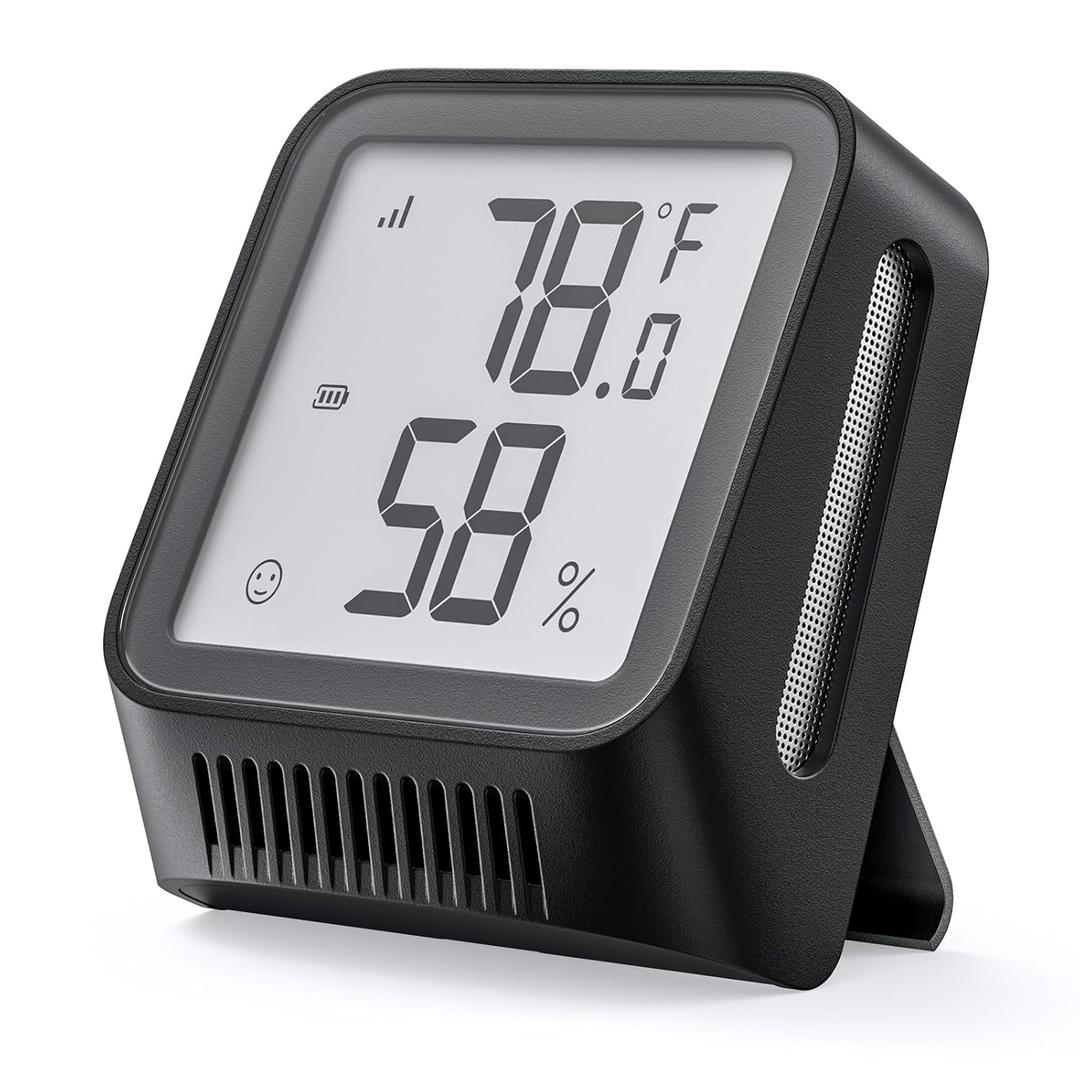 X-Sense WiFi Thermometer Indoor Hygrometer, Digital Temperature Sensor with App Control, Notification Alerts, Temperature Humidity for Bedroom, SBS50 Base Station Required (Not Included), Black