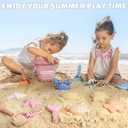 Dreamon Beach Toys Set for Kids 3-10, Collapsible Sand Buckets with Beach Molds and Mesh Bag, 3 Pack Shovels Set Sand Toys for Beach, Sandbox Travel Toys for Toddlers Kids