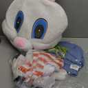 SOMSOC Easter Bunny Costume Adult Easter Rabbit Costume Halloween Party Supplies Overalls Detachable Head Fluffy Claws L