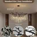 Crystal Chandelier 43 Inch Black Tree Branch Chandelier 12-Lights